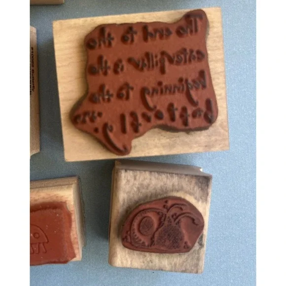 Butterflies & Ladybugs Wooden Block Rubber Stamps Lot of 13 - Picture 10 of 13